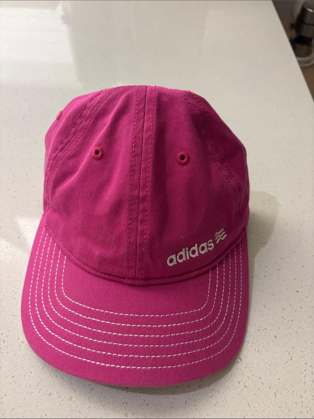 adidas Hot Pink Cap with White Stitching